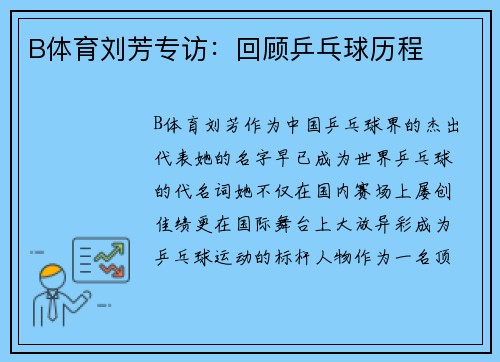 B体育刘芳专访：回顾乒乓球历程